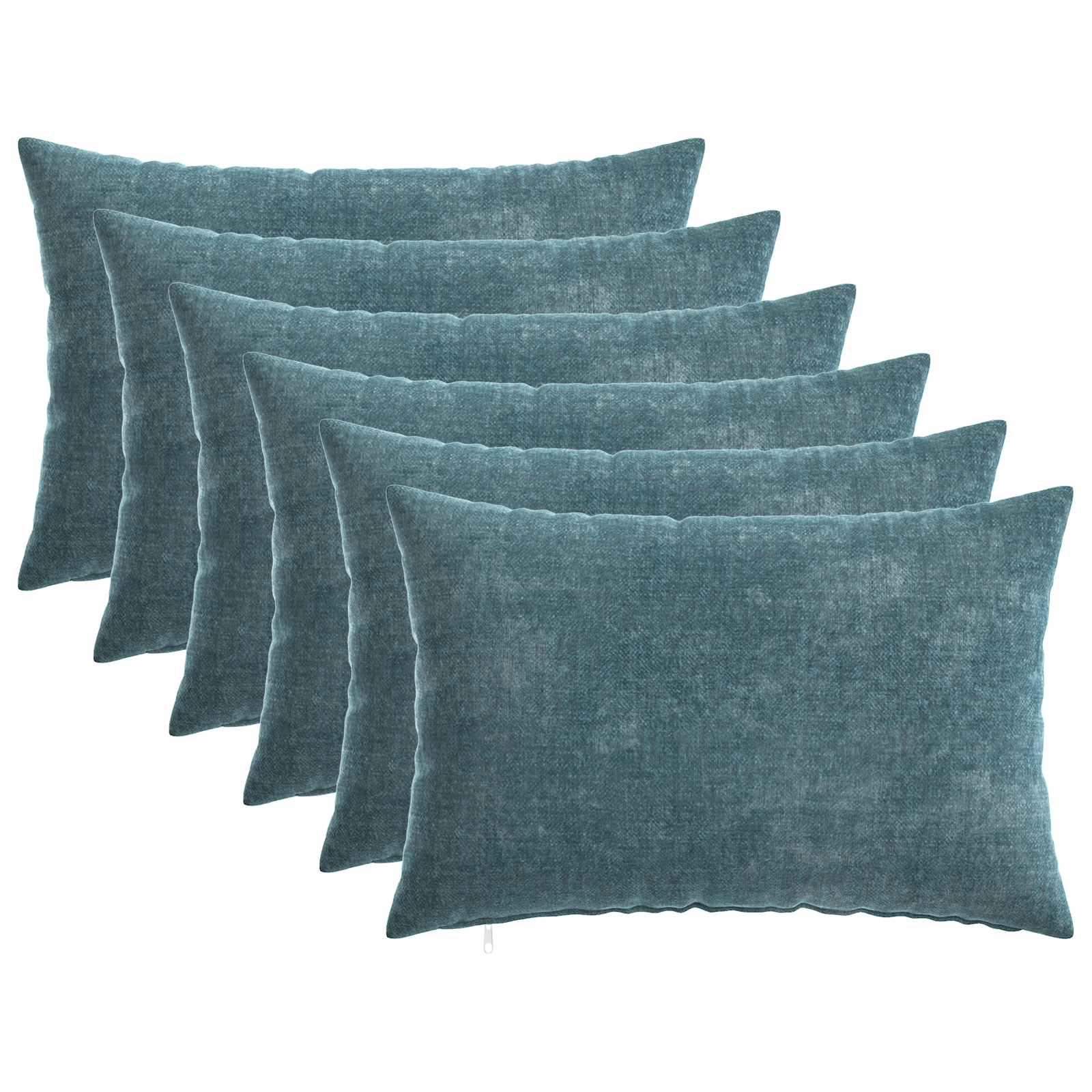Kissenbezug 6 Stk. HEERLEN Dunkelgrau 30 x 30 cm Chenille-Stoff