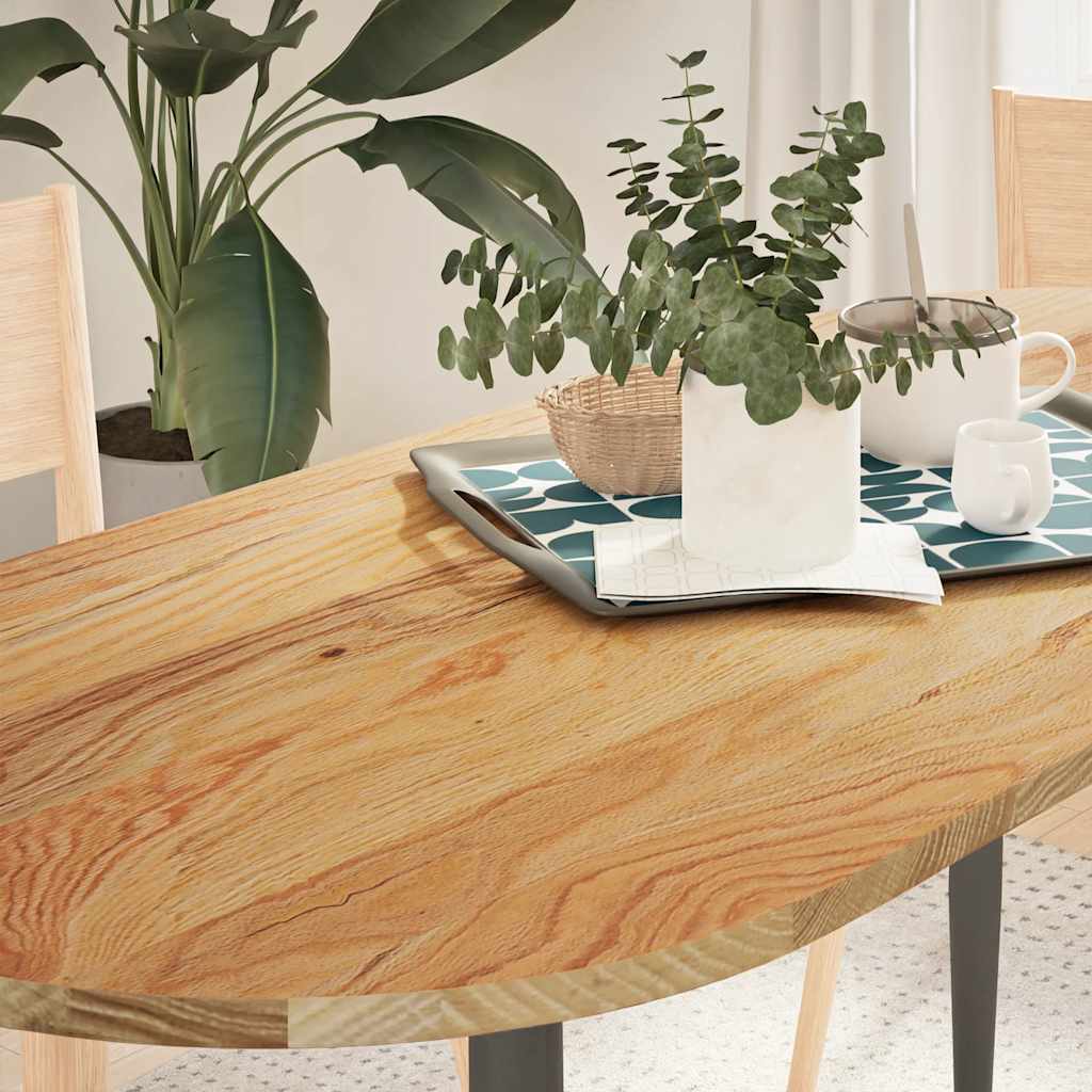 Tischplatte 80x40x2 cm Massivholz Eiche Oval