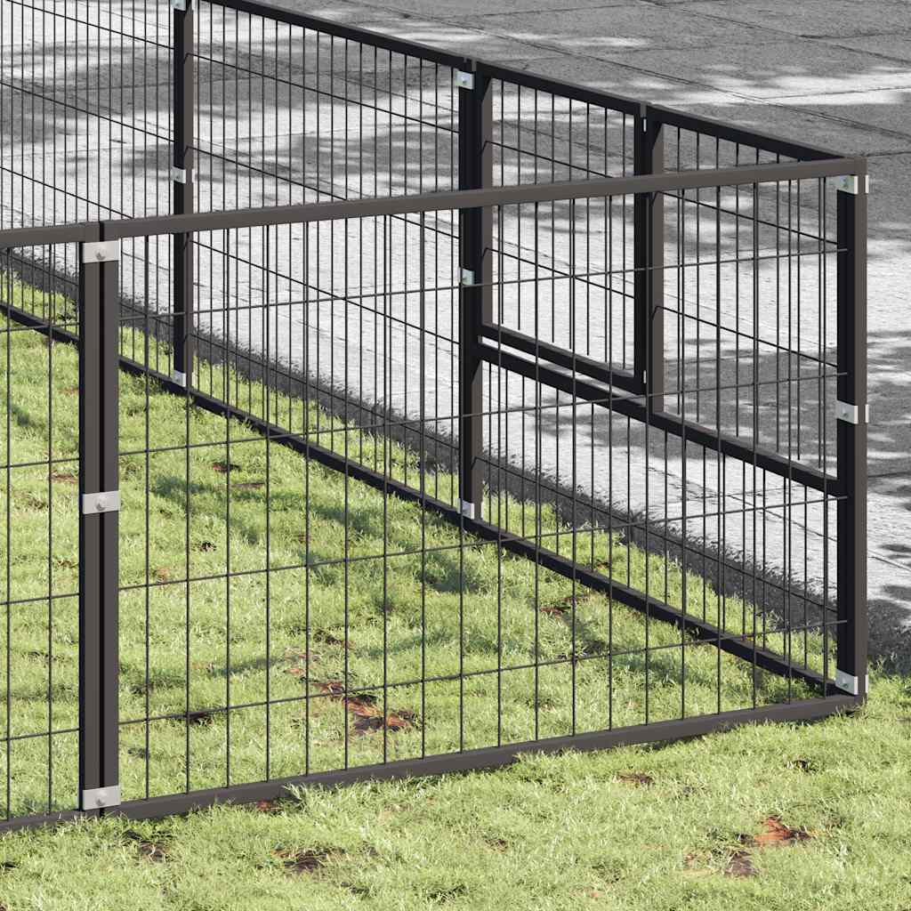 Hundezwinger Schwarz 4 m² Stahl
