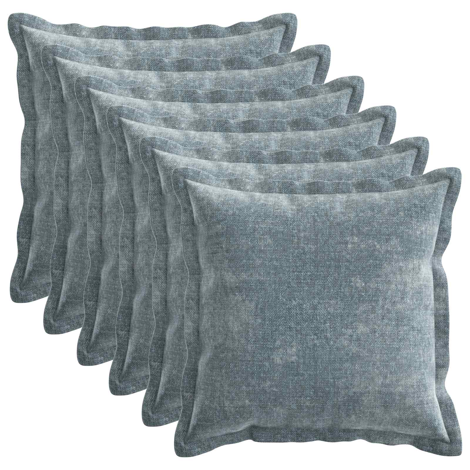 Kissenbezug 2 Stk. HOUTEN Dunkelgrau 30 x 30 cm Chenille-Stoff