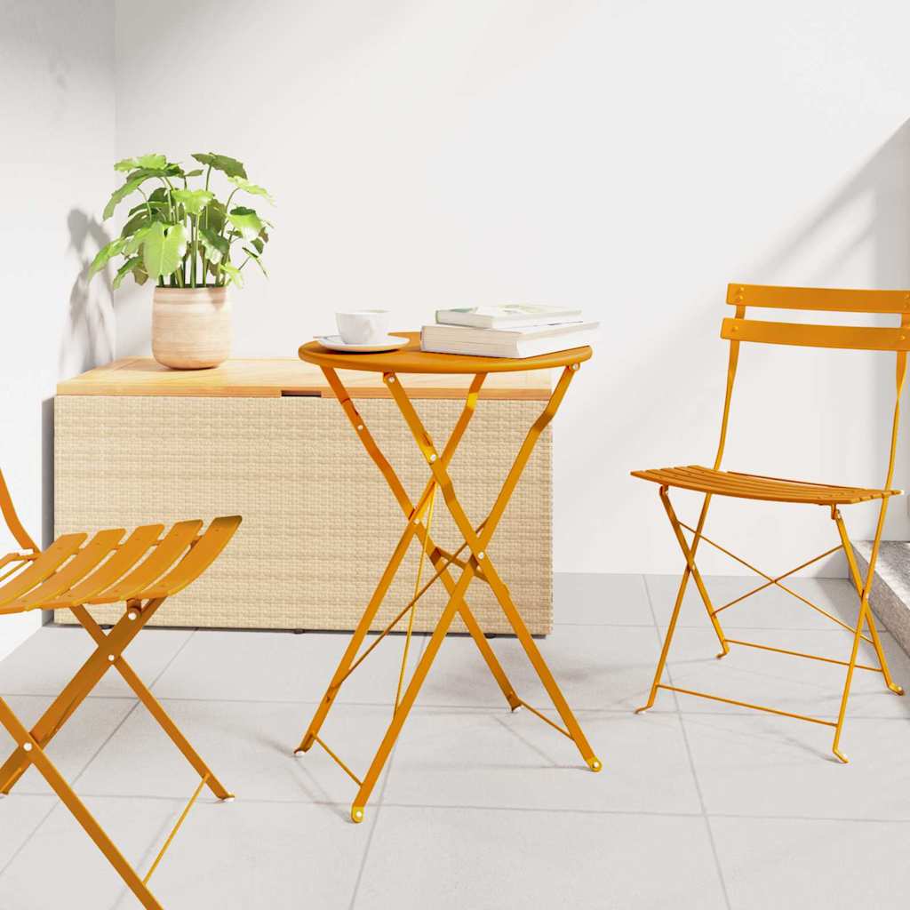 Bistrotisch Weiß Ø 50 x 71 cm Pulverbeschichteter Stahl