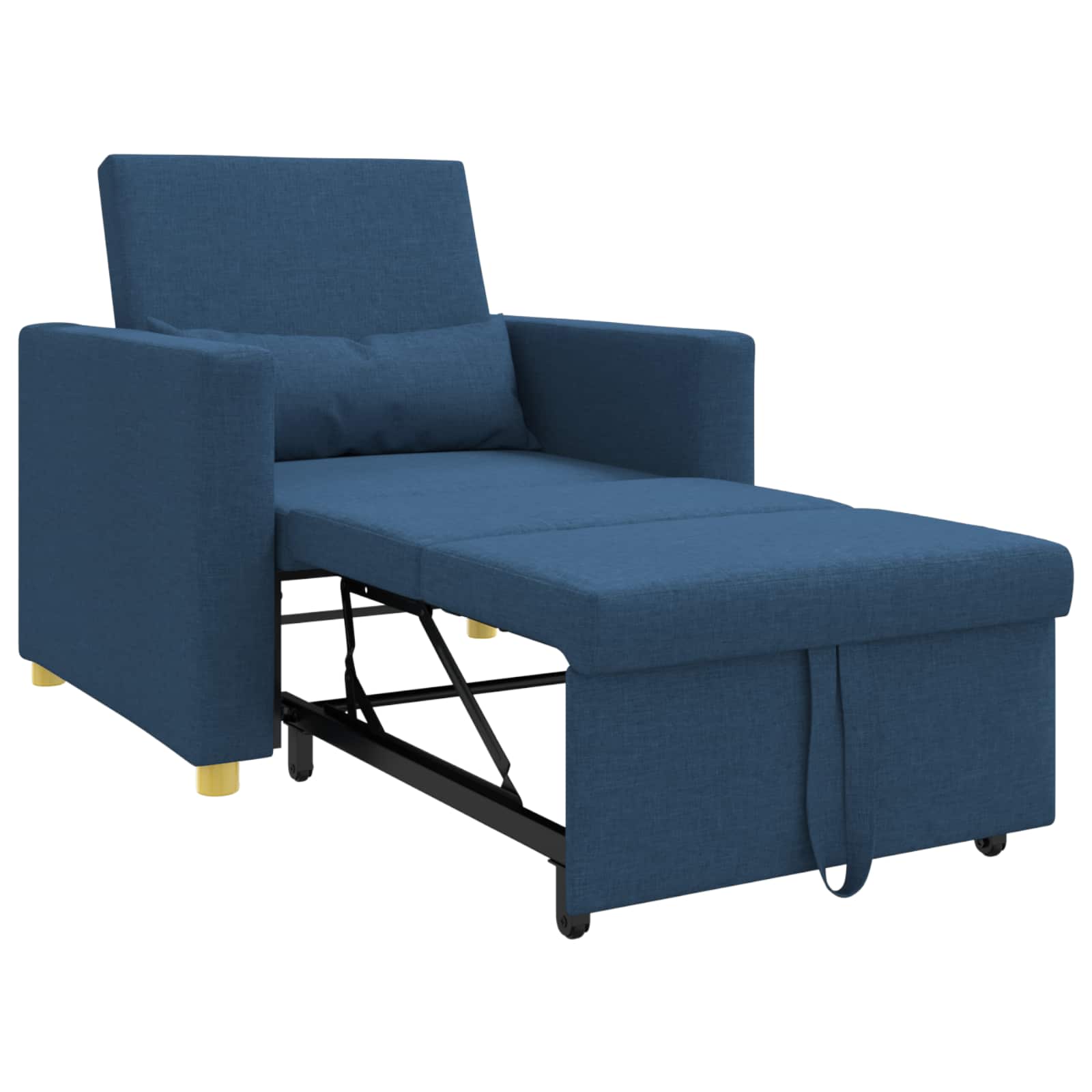 Ausziehbare Schlafcouch Einzel Hellgrau 90 x 165 x 87 cm Stoff