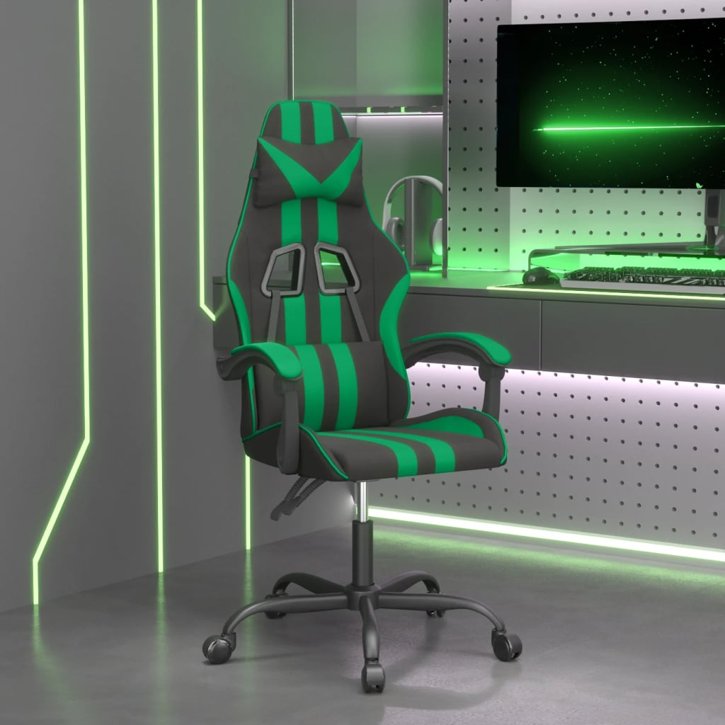Gaming-Stuhl Drehbar Schwarz und Blau Kunstleder