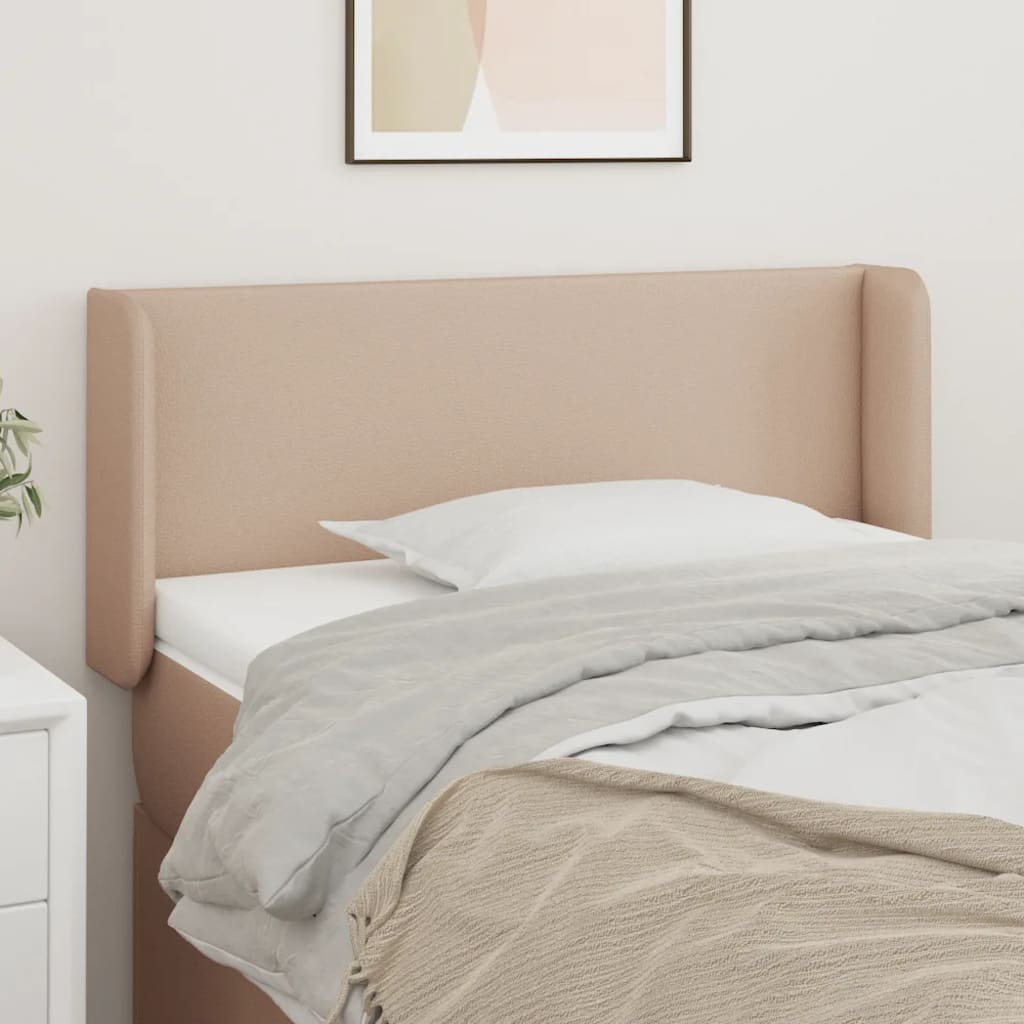 Kopfteil mit Ohren Creme 83x16x78/88 cm Kunstleder