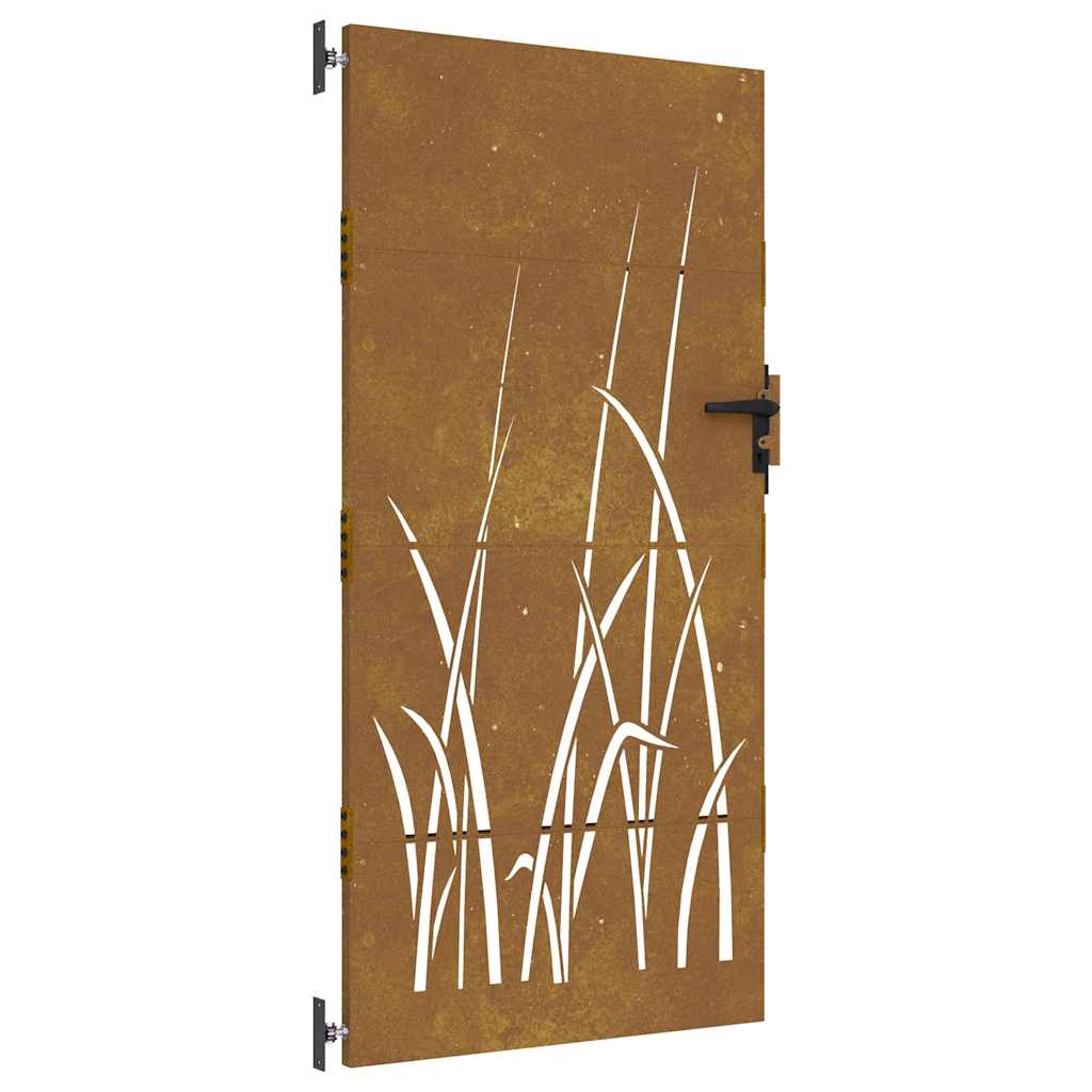 Gartentor 85x75 cm Cortenstahl Gras-Design