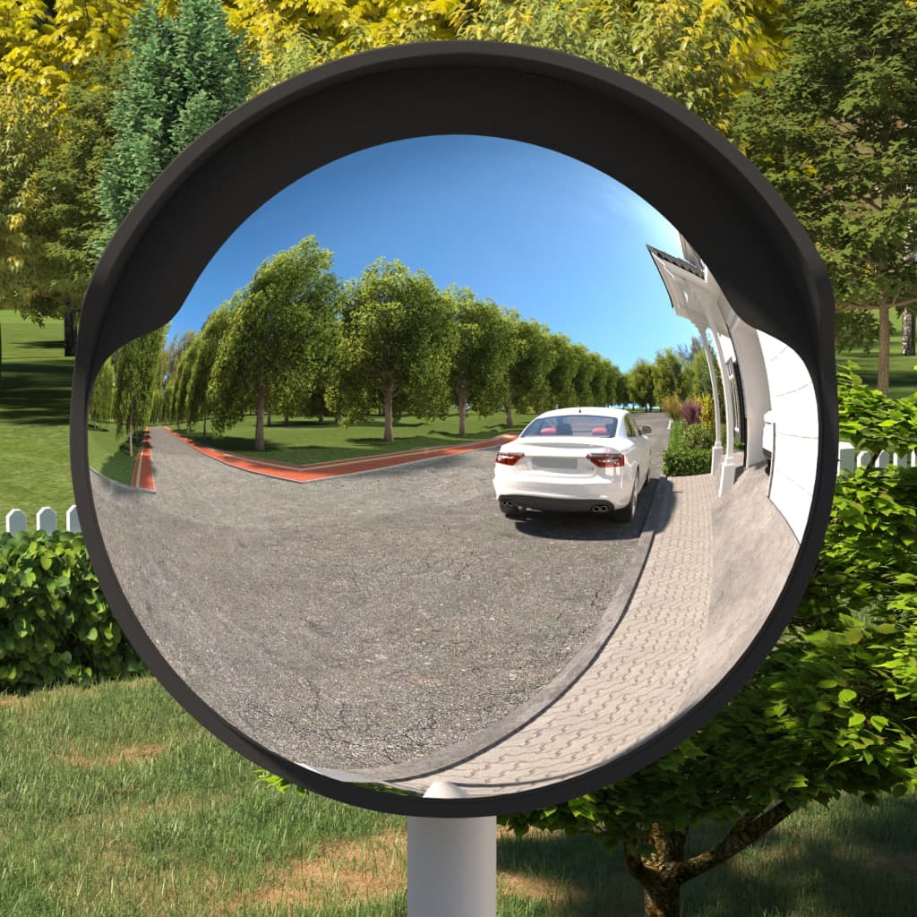 Konvexer Verkehrsspiegel für den Außenbereich Schwarz Ø45 cm Polycarbonat