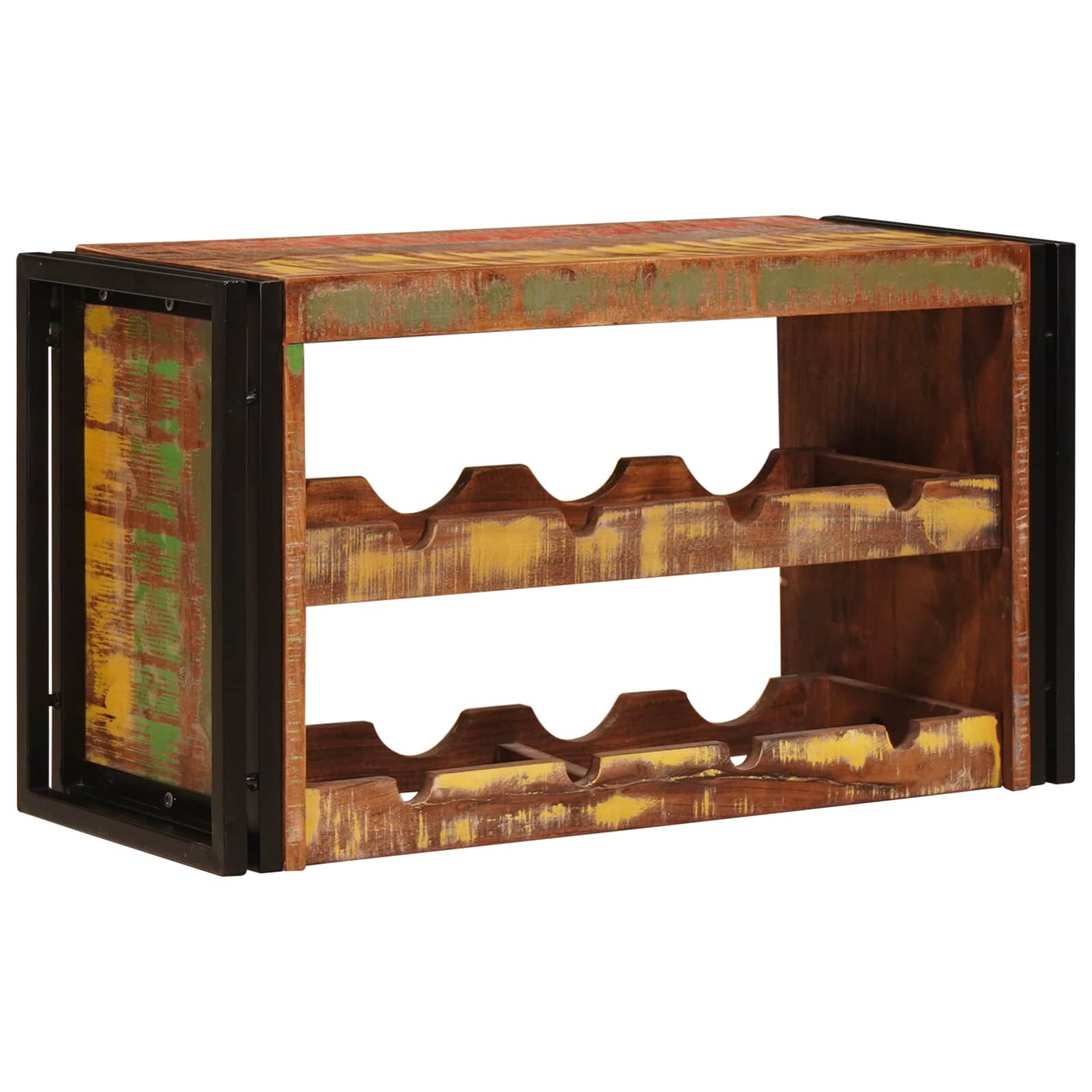Weinregal Braun 60 x 45 x 33 cm Massives grobes Mangoholz