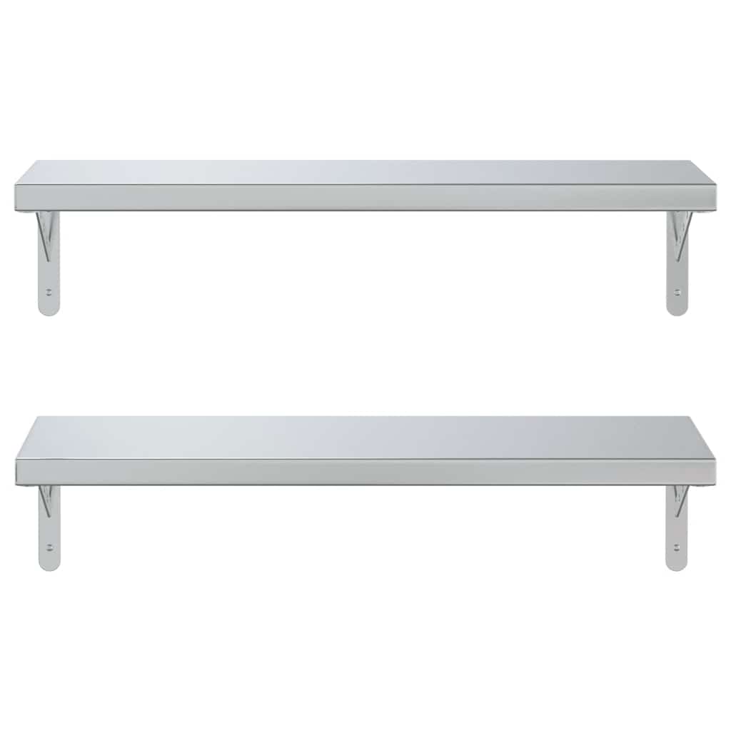 Wandregale 2 Stk. 100x40 cm Silbern Edelstahl