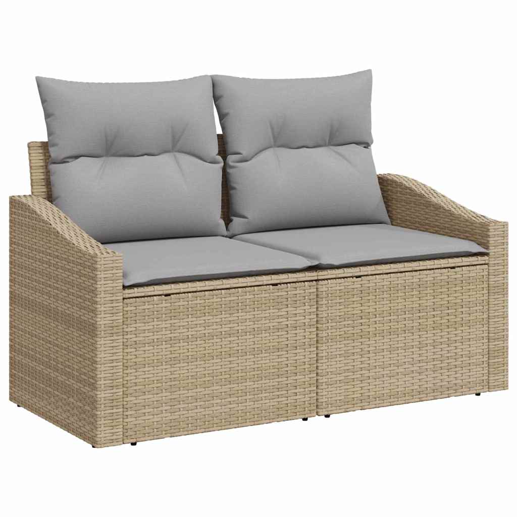 Garten Essgruppe mit Kissen 6 pcs Schwarz und Creme