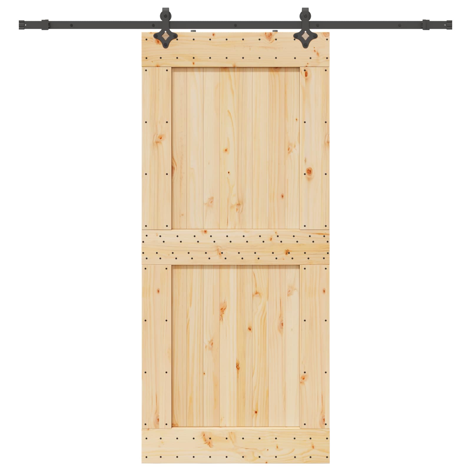 Schiebetür NARVIK Natürlich und Schwarz 70 x 210 cm (152,5 cm)