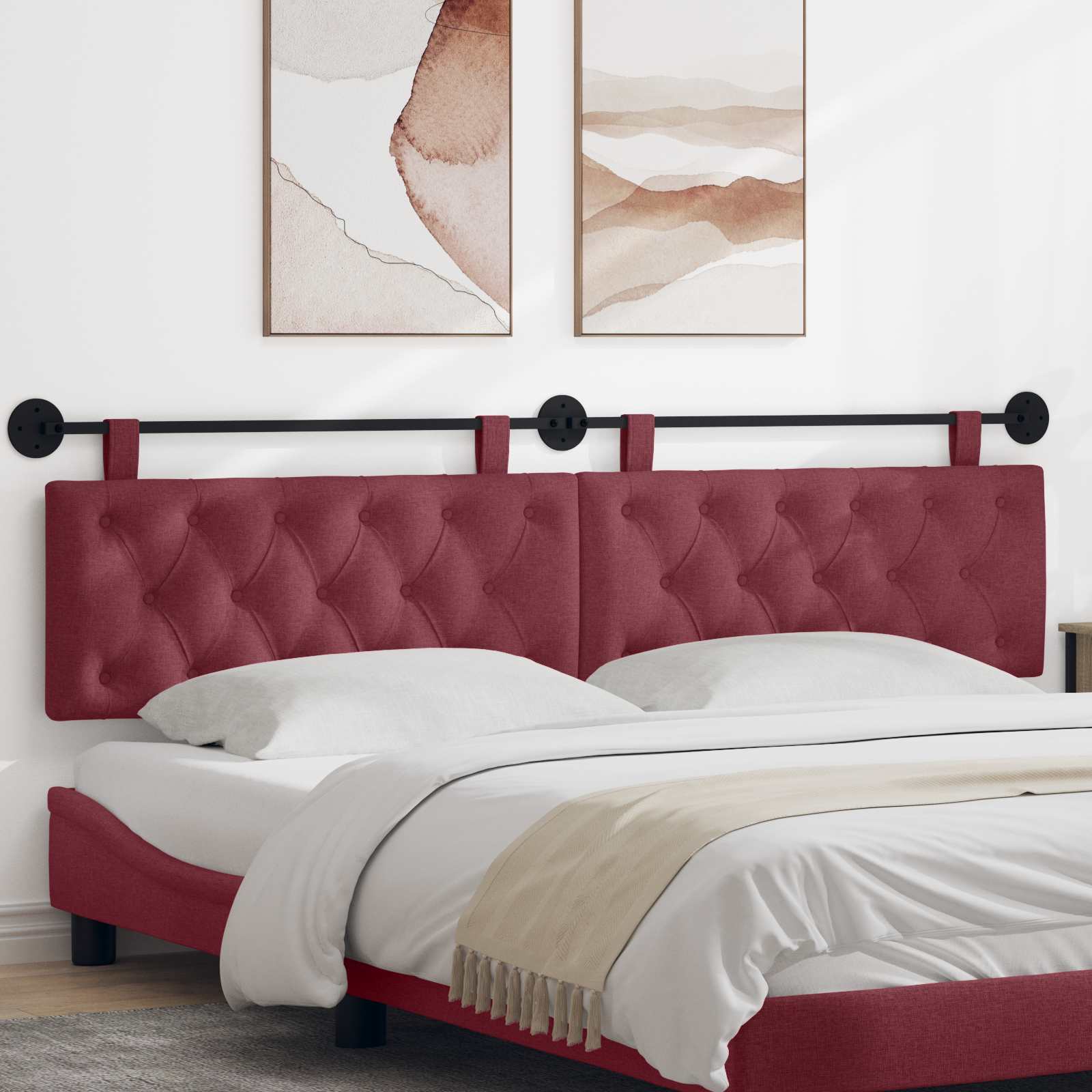 Hängendes Kopfteil Mit LED Licht Wolkengrau Stoff