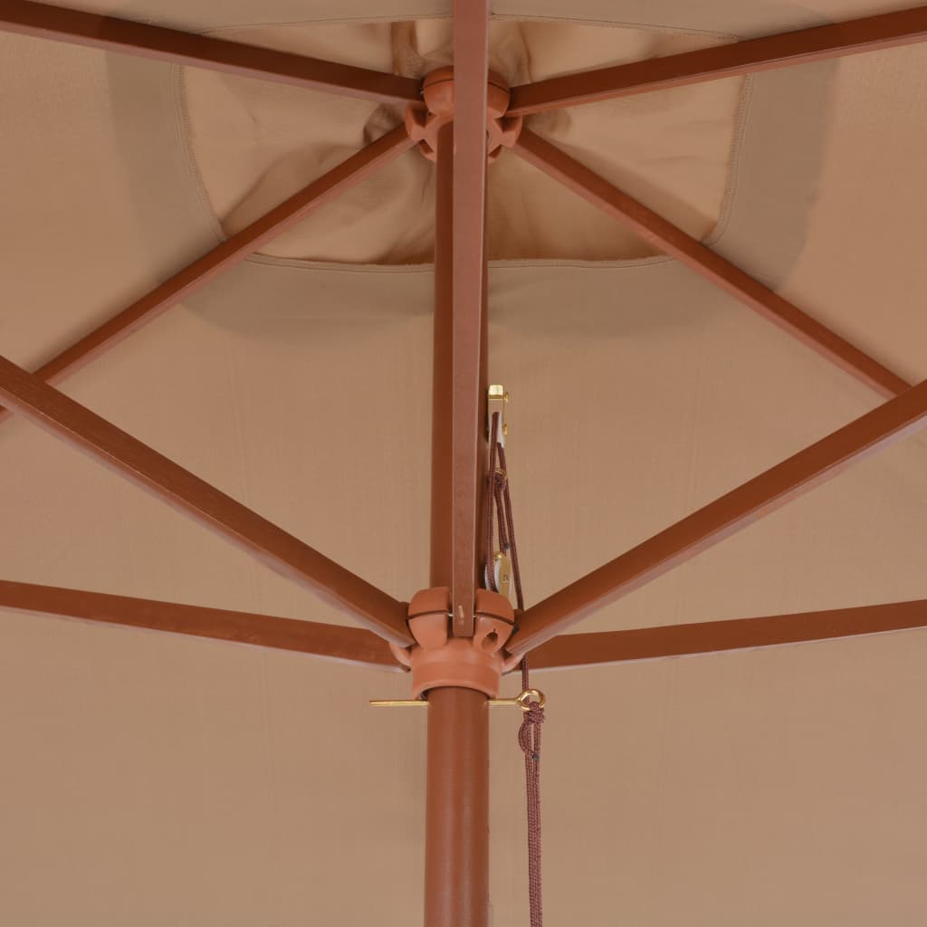 Sonnenschirm mit Holz-Mast 200x300 cm Schwarz