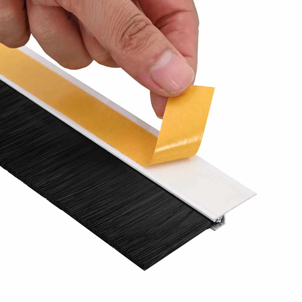 Selbstklebende Türbürstendichtungen 2 pcs Braun 100 cm