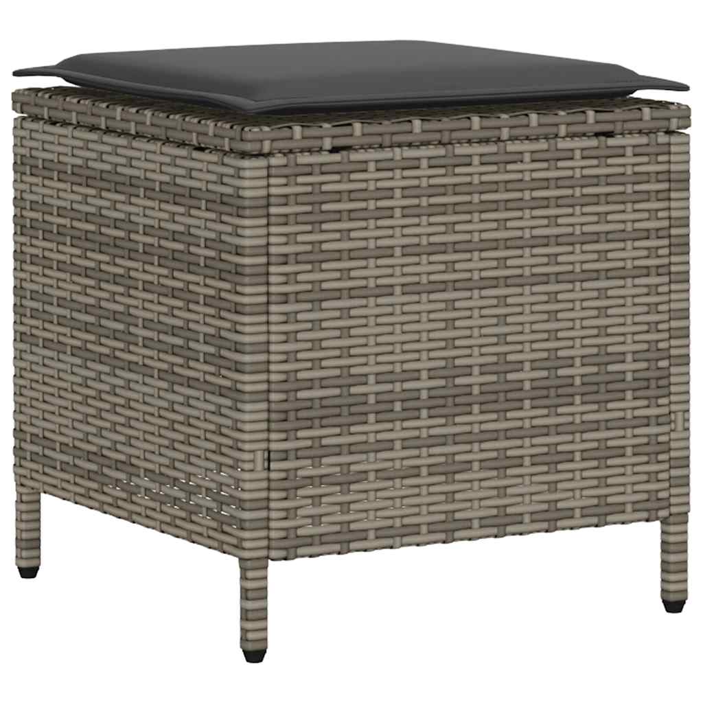 4-tlg. Garten-Sofagarnitur mit Kissen Schwarz Poly Rattan