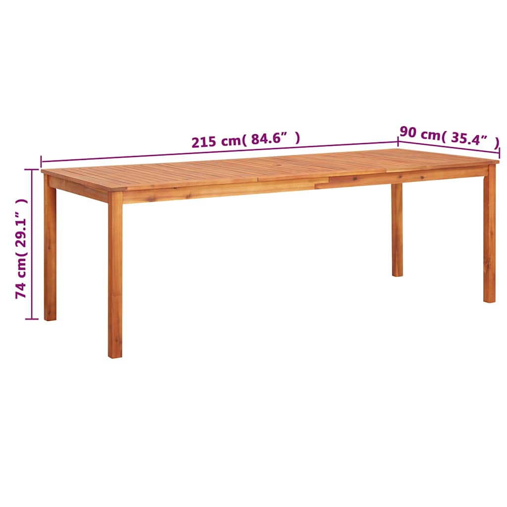 Gartentisch 150x90x74 cm Massivholz Akazie