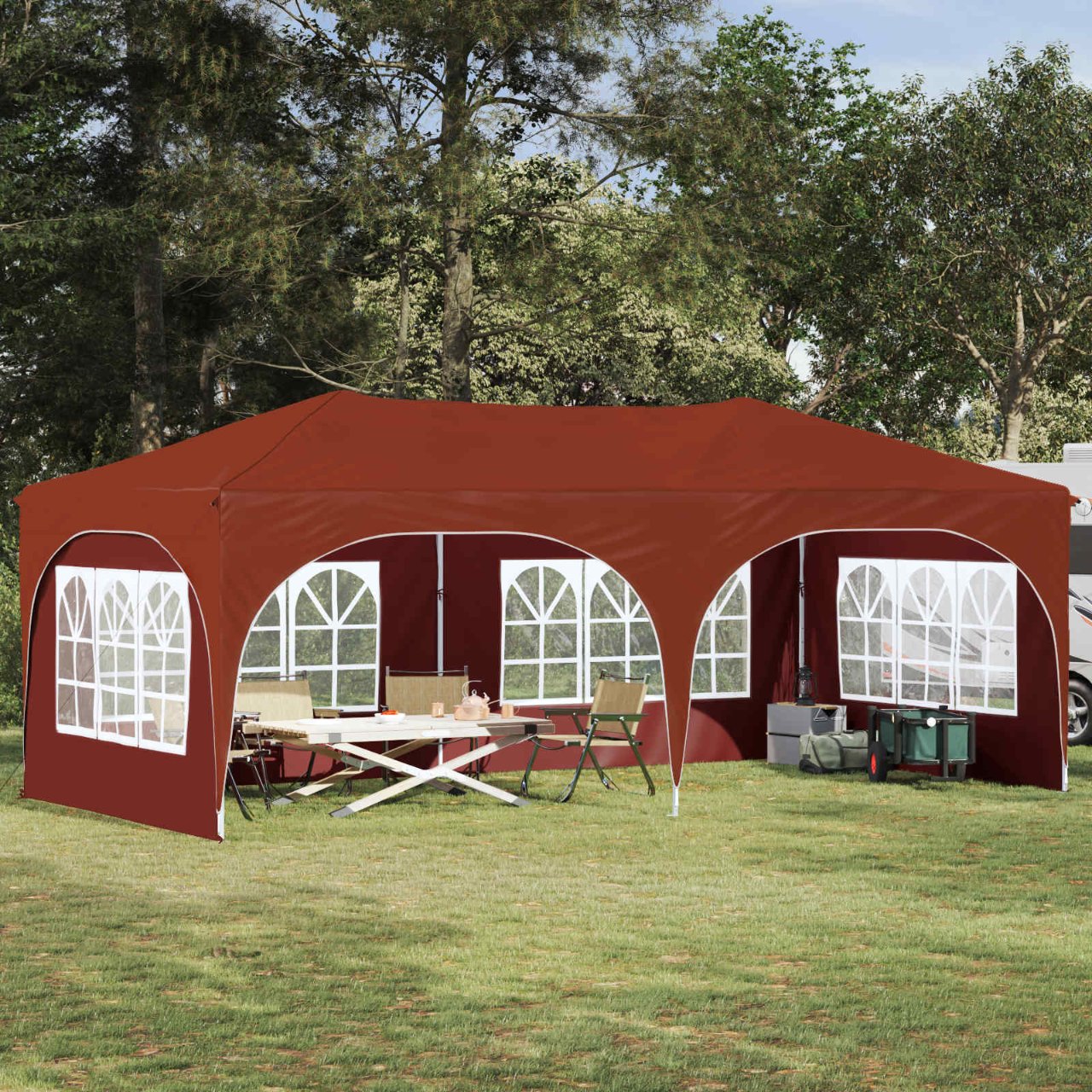 Pop-up Partyzelt 575 x 288 x 245 cm Creme Oxford-Stoff