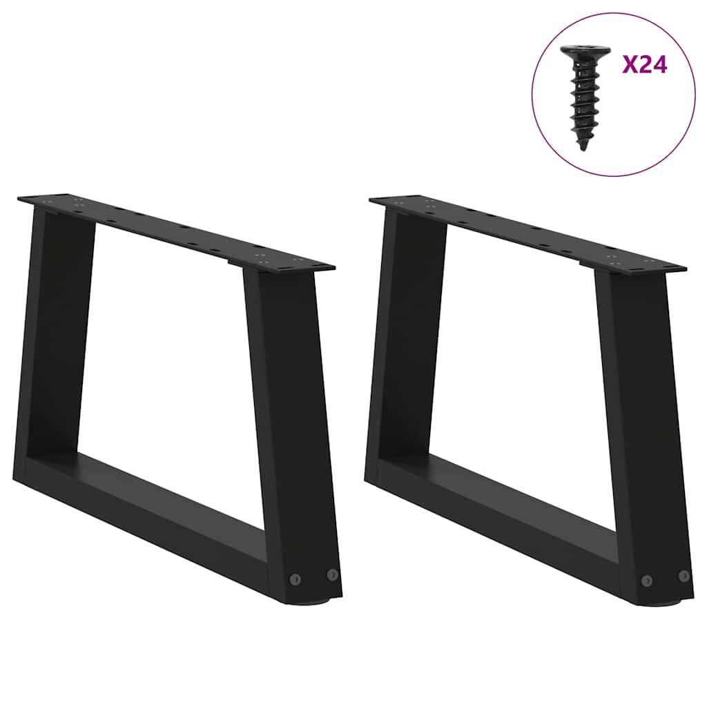 Couchtischbeine V-Form 2 Stück Schwarz 30x(30-31,3) cm Stahl