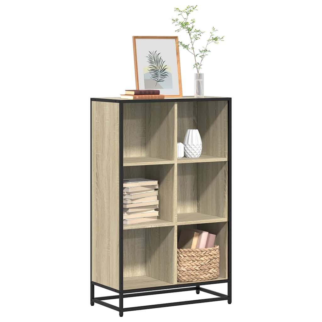 Bücherregal Schwarz 97,5x33x107,5 cm Holzwerkstoff und Metall