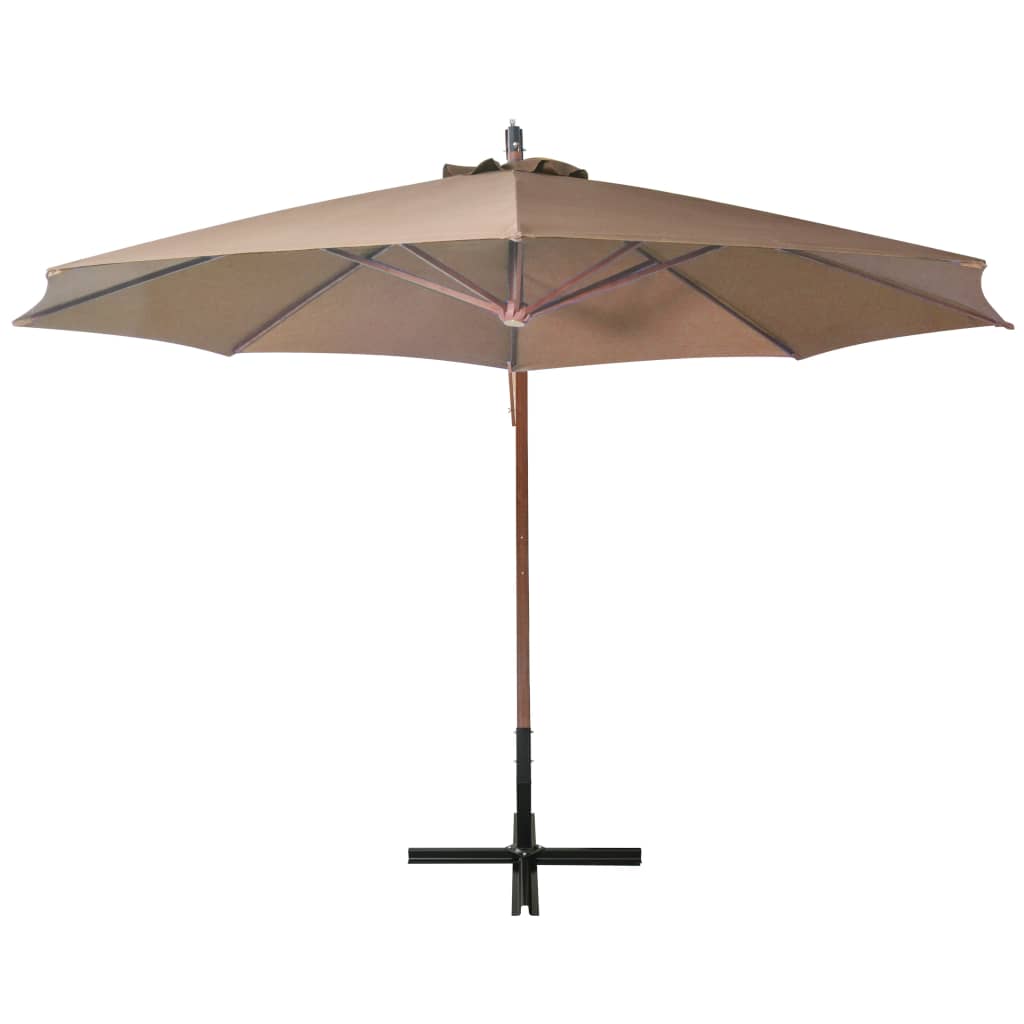Ampelschirm mit Mast Anthrazit 3,5x2,9 m Massivholz Tanne