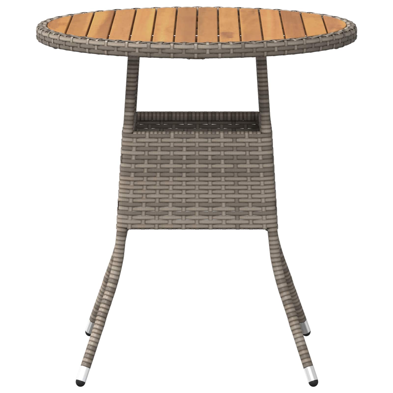 Garten-Esstisch Schwarz Ø 70 cm Poly Rattan Massivholz Akazie