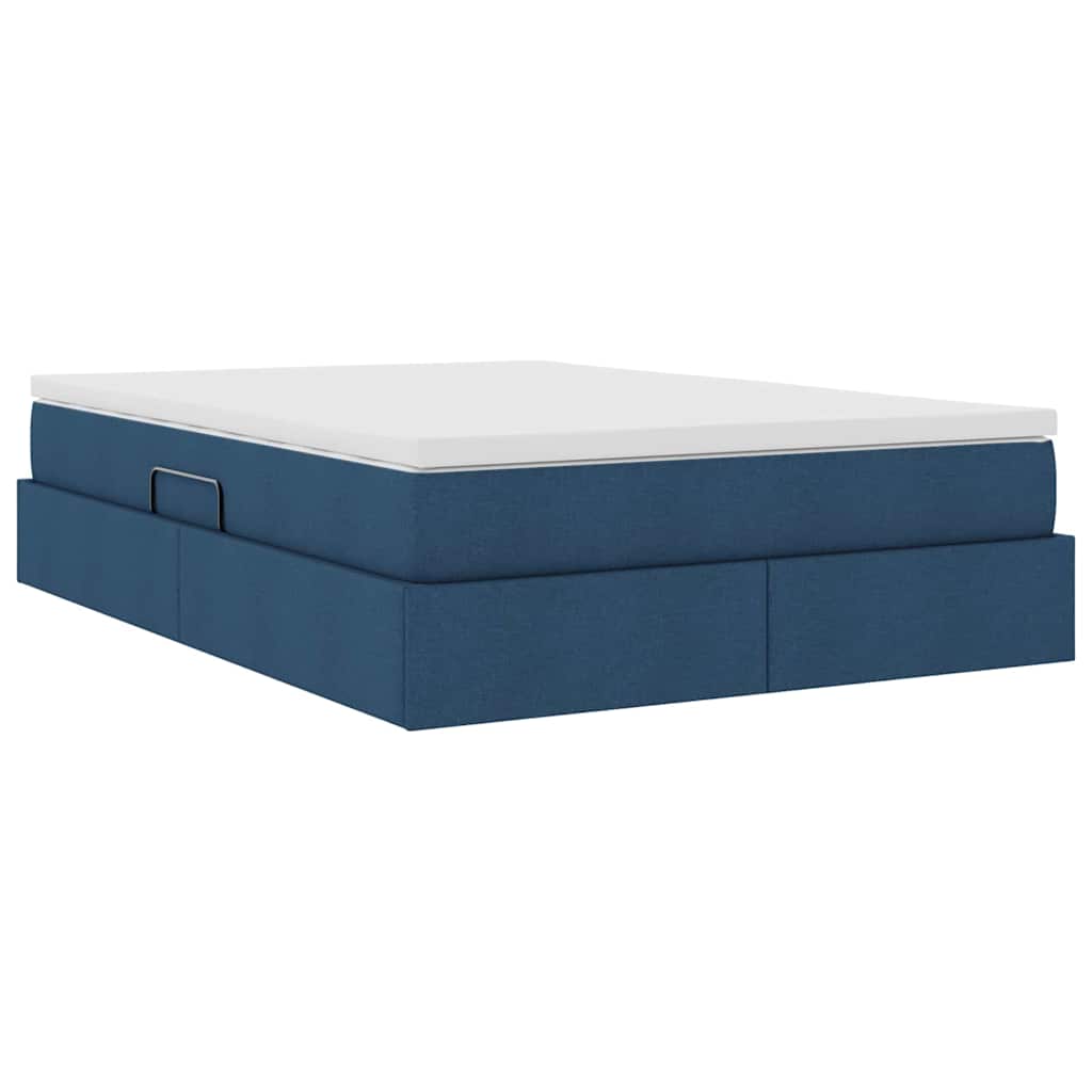 Aufbewahrungsbett mit Matratze Hellgrau 90 x 190 cm Polyester