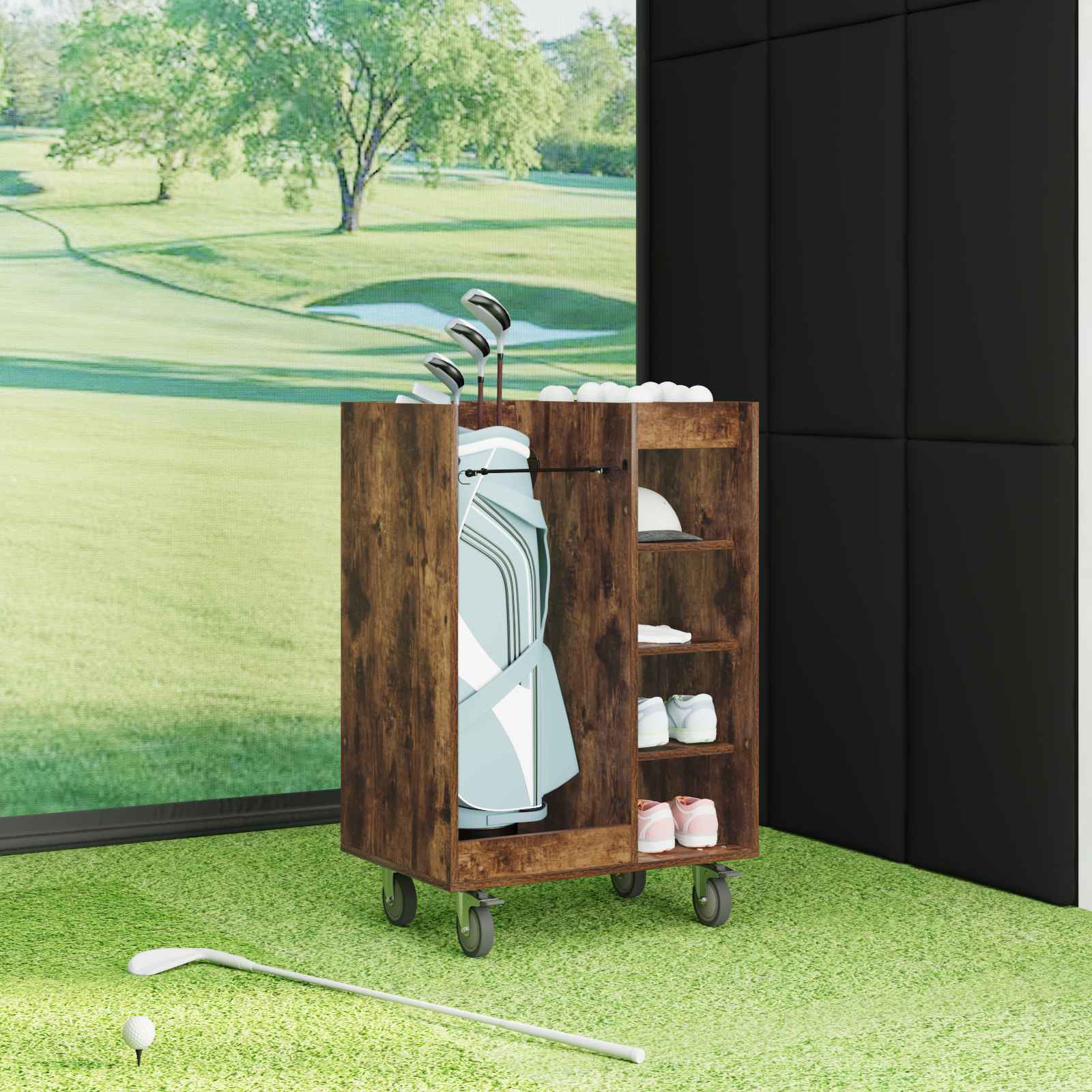 Golf Schrank Mit Rad Uni Weiß 65 x 45 x 98 cm