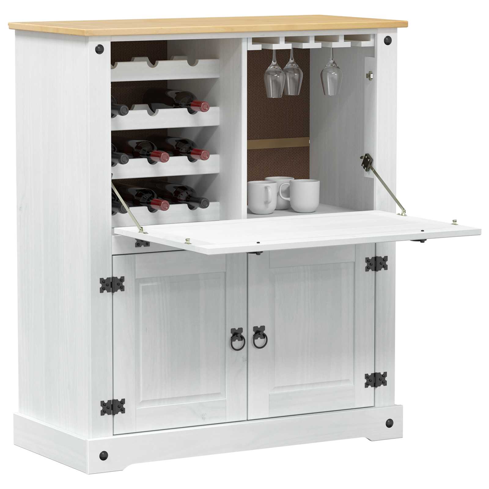 Weinschrank Corona 97x45x114 cm Massivholz Kiefer