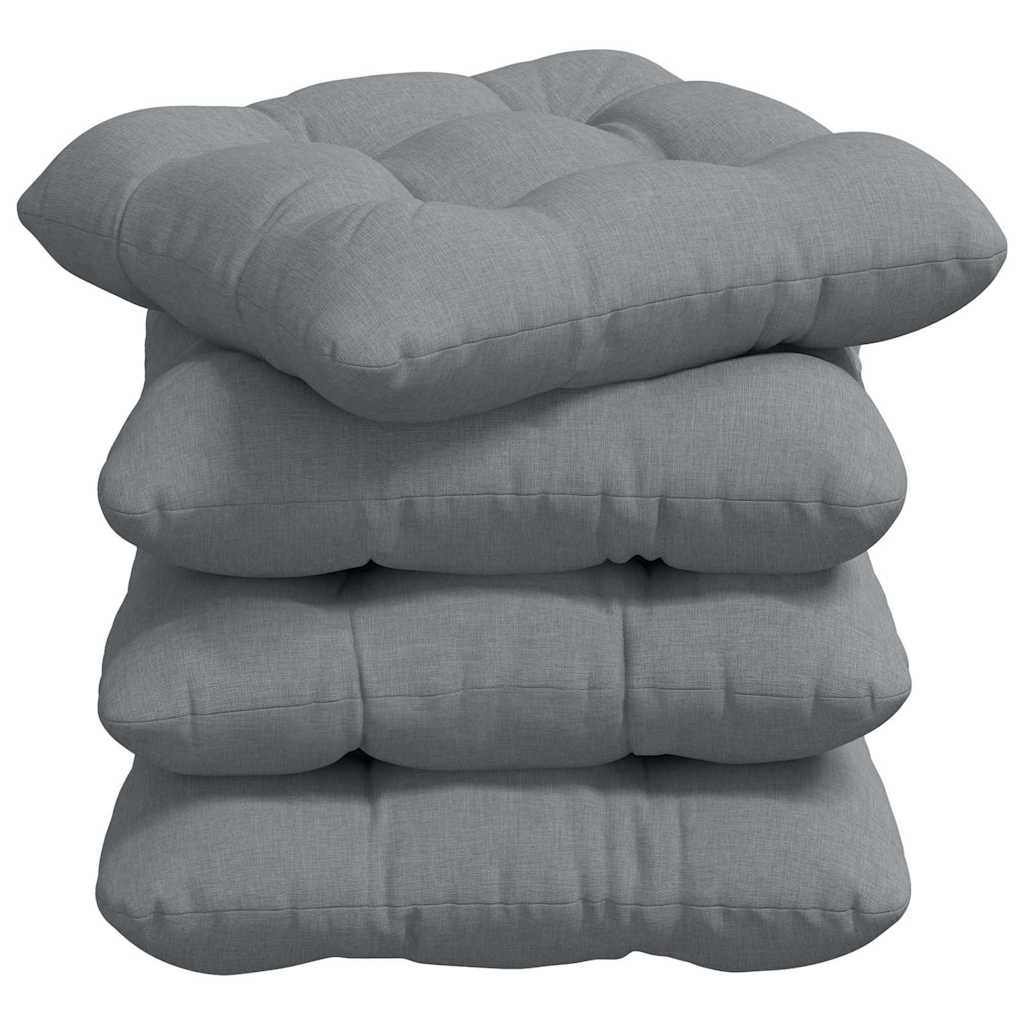 Sitzkissen 4 pcs Hellgrau 40 x 40 x 12 cm Stoff