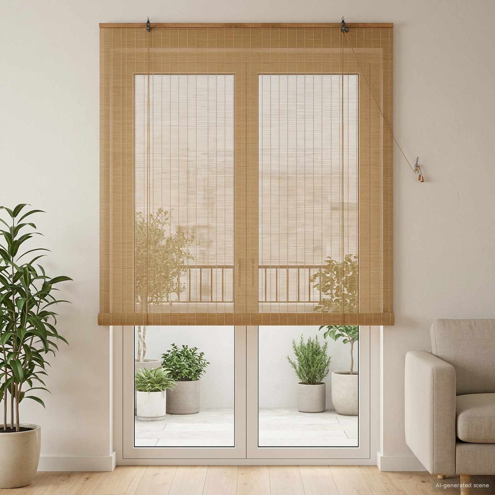 Rollo Braun 60 x 160 cm Bambus