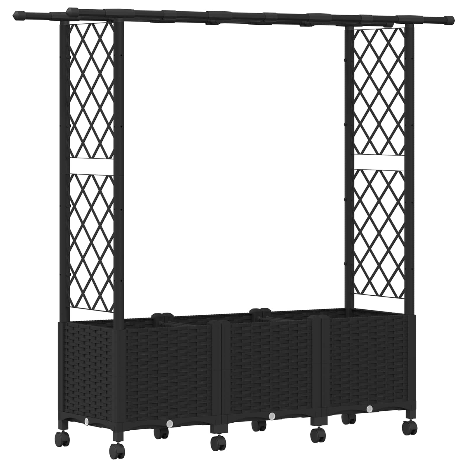Hochbeet mit Rankgitter und Dach Braun 124 x 40 x 123 cm PP