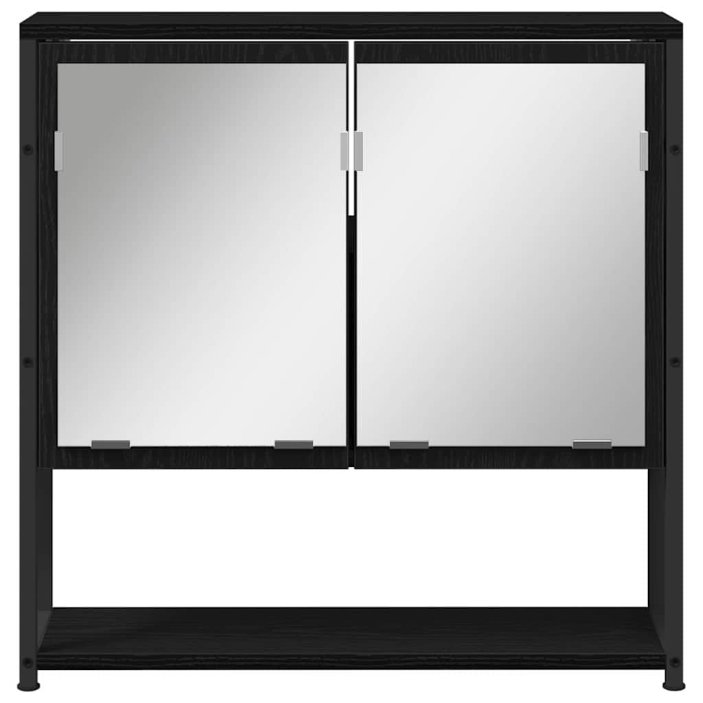 3-tlg. Badmöbel-Set Schwarz Holzwerkstoff