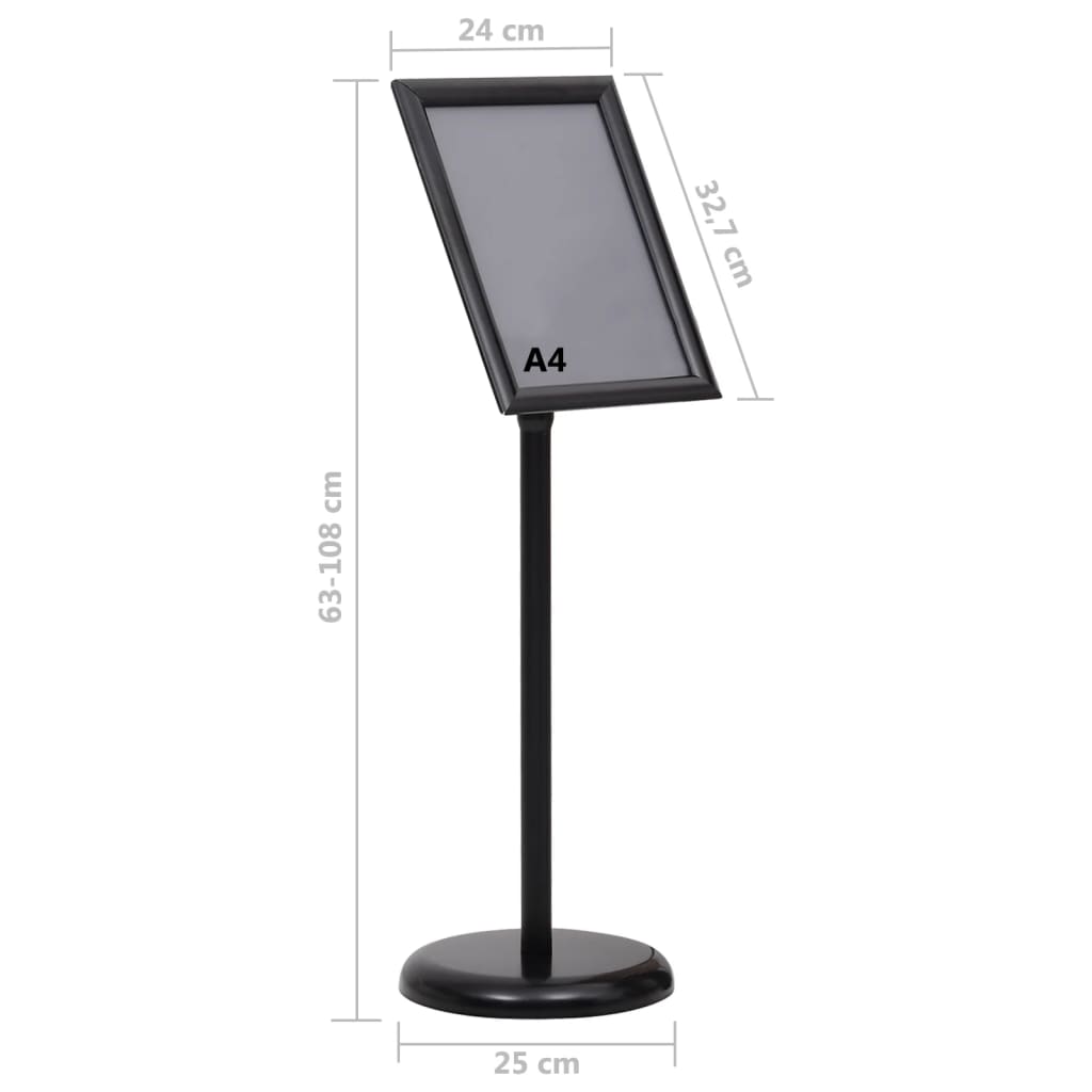 Plakatständer 2 pcs Schwarz 45 x 32,7 x 108 cm Aluminium