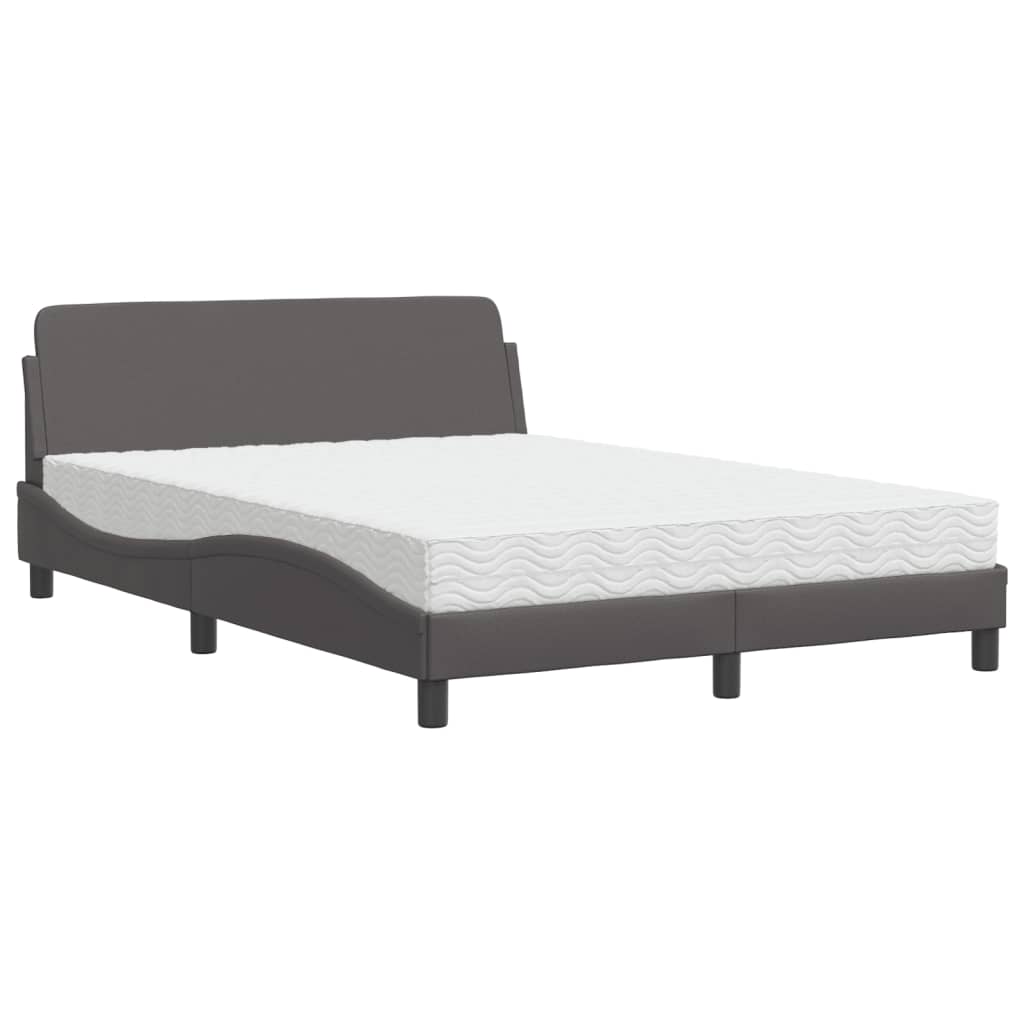 Bett mit Matratze "Dover" Schwarz 80x200 cm Kunstleder