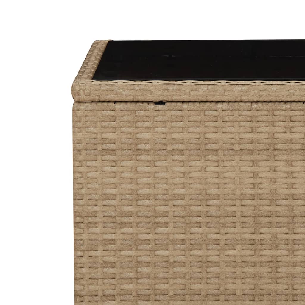 Beistelltisch mit Holzplatte Grau Poly Rattan & Akazienholz
