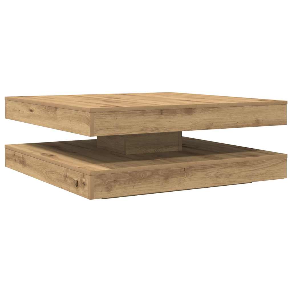 Couchtisch 360-Grad Drehbar Weiß 90x90x34,5 cm