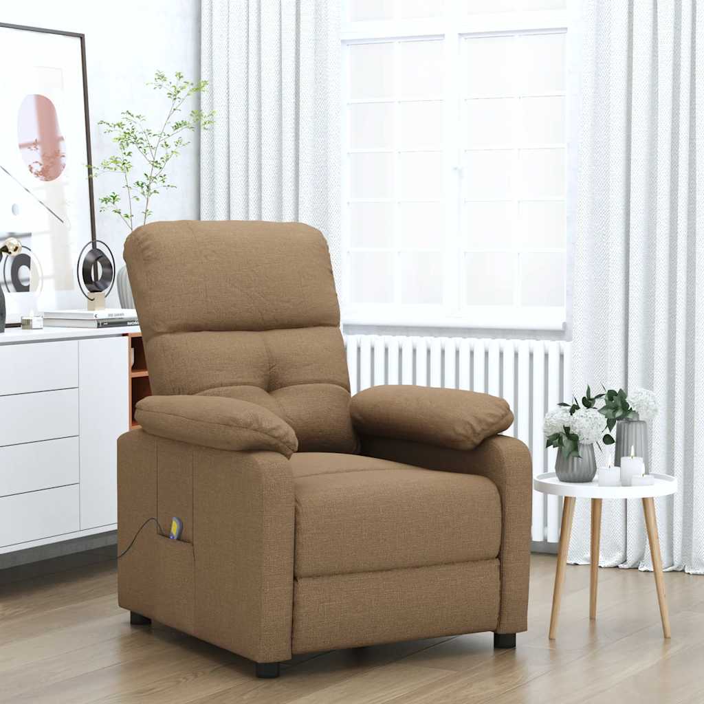 Massagesessel Hellgrau Stoff