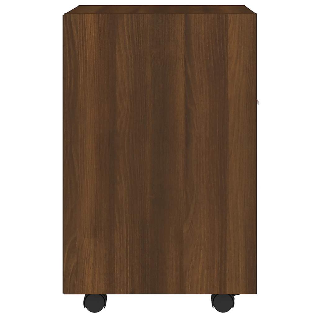 Beistellschrank mit Rollen Weiß 33x38x60 cm Holzwerkstoff
