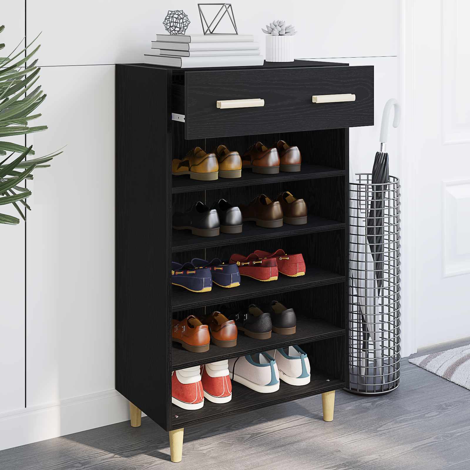 Schuhschrank mit Regal Altholz 60 x 35 x 105 cm Holzwerkstoff