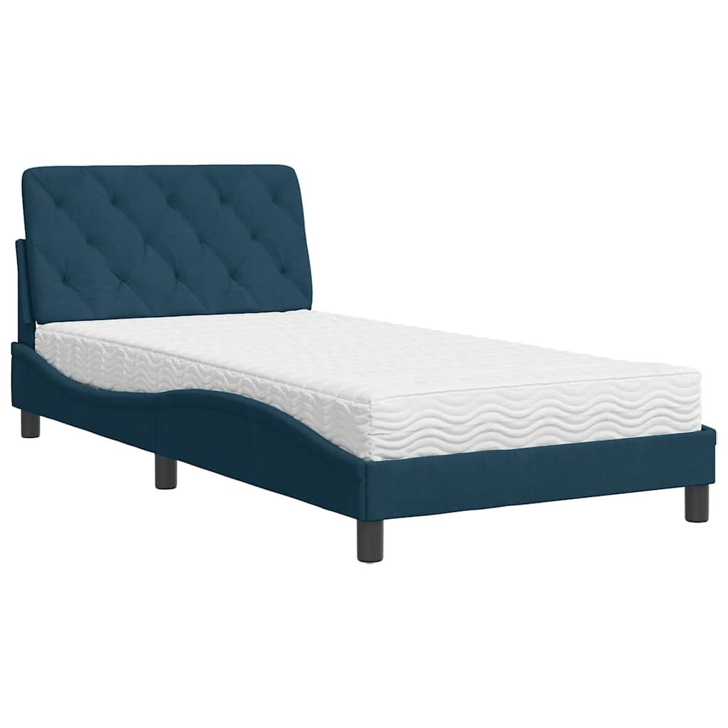 Bett mit Matratze Hellgrau 80x200 cm Samt