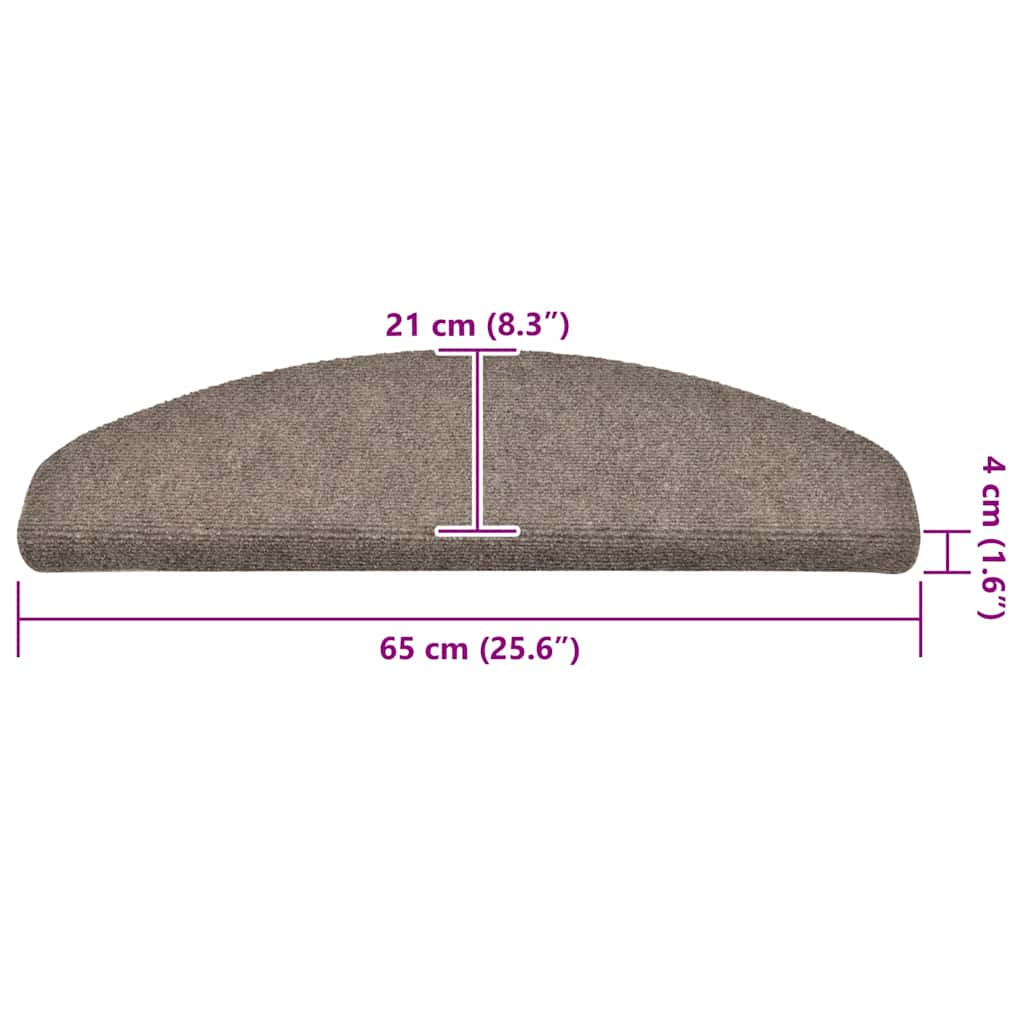 Stufenmatten Selbstklebend 15 Stk. 56x17x3 cm Hellbraun Halbrund