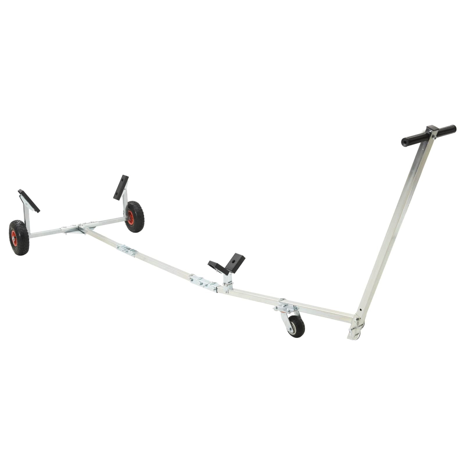 Verstellbarer Bootstrailer mit Luftreifen Belastbarkeit 200 kg Silber