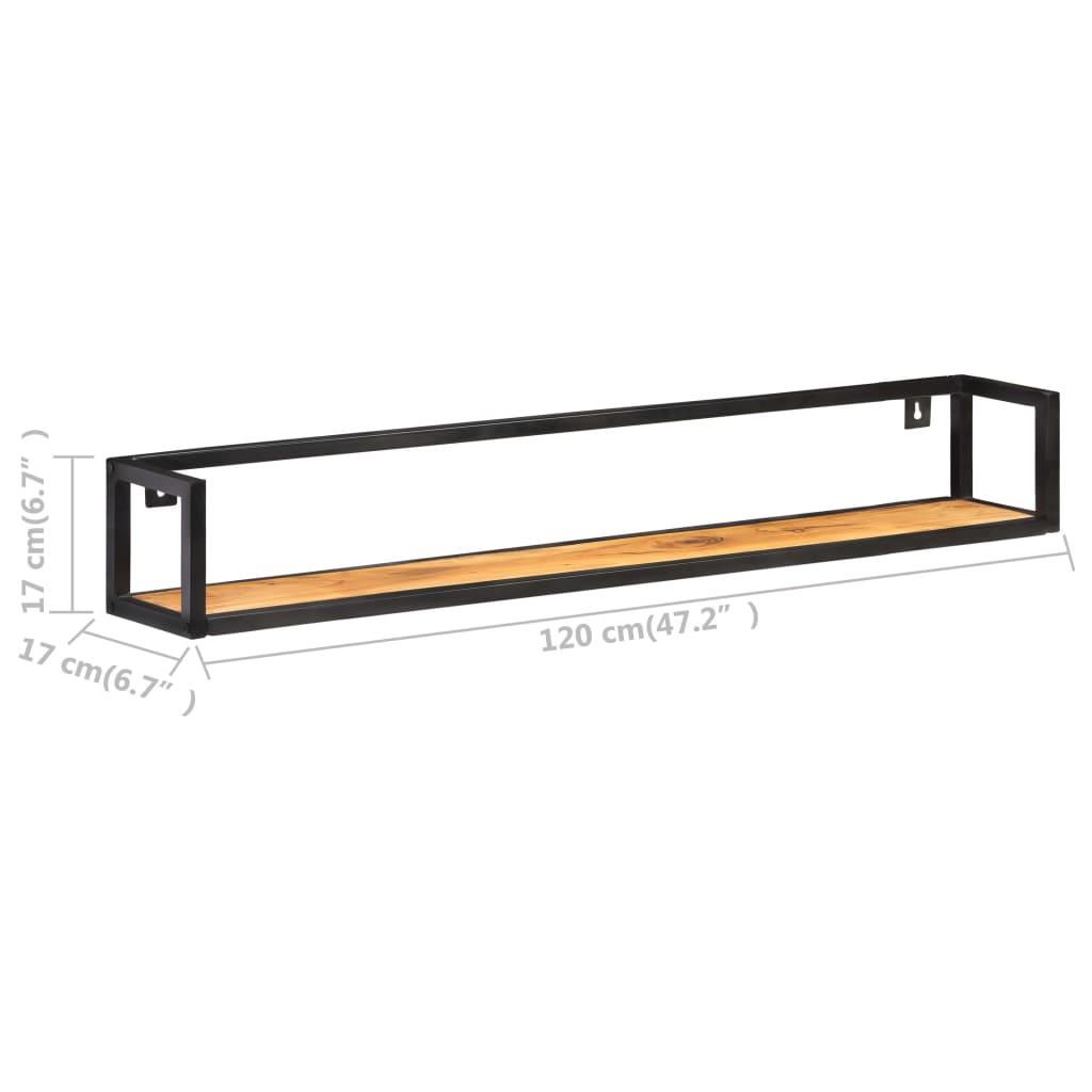 Wandregale 2 Stk. 120 cm Raues Mangoholz