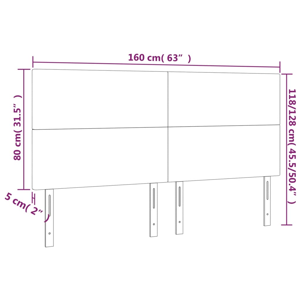 Kopfteil Hellgrau 80x5x118/128 cm Stoff