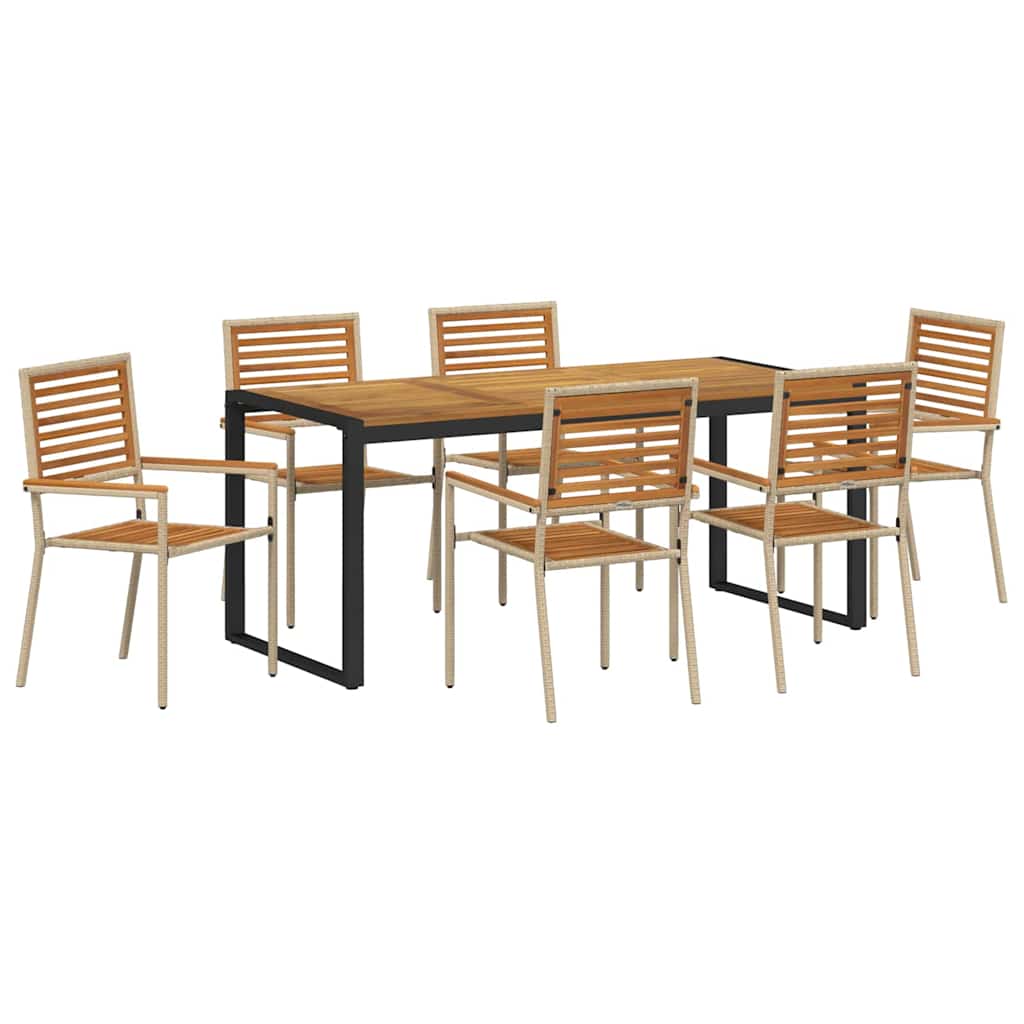 Garten Essgruppe 5 pcs Schwarz und Braun Poly-Rattan