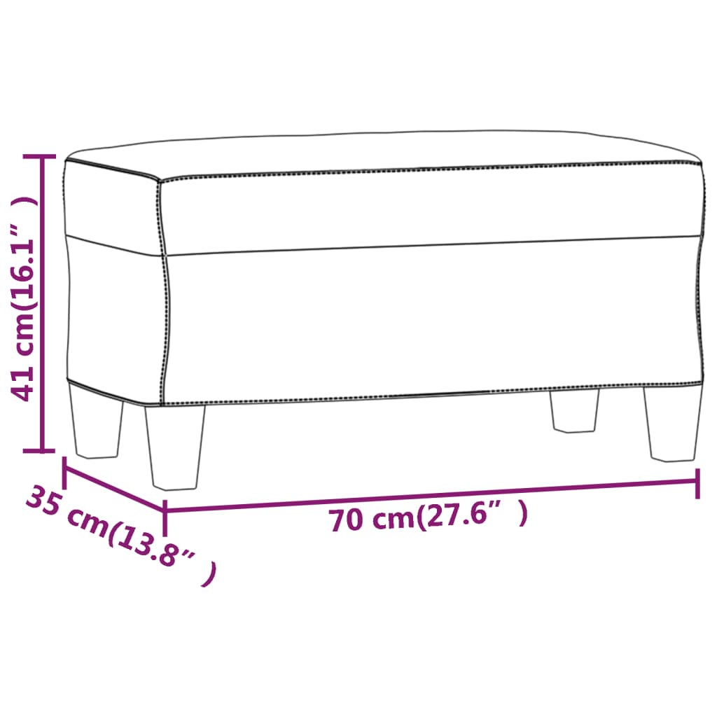 Sitzbank Hellgrau 70x35x41 cm Mikrofasergewebe