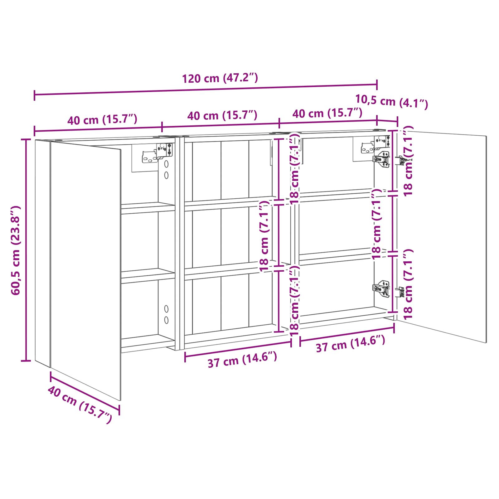 Badezimmerschrank-Set 3 pcs 80 x 10,5 x 50 cm Holzwerkstoff