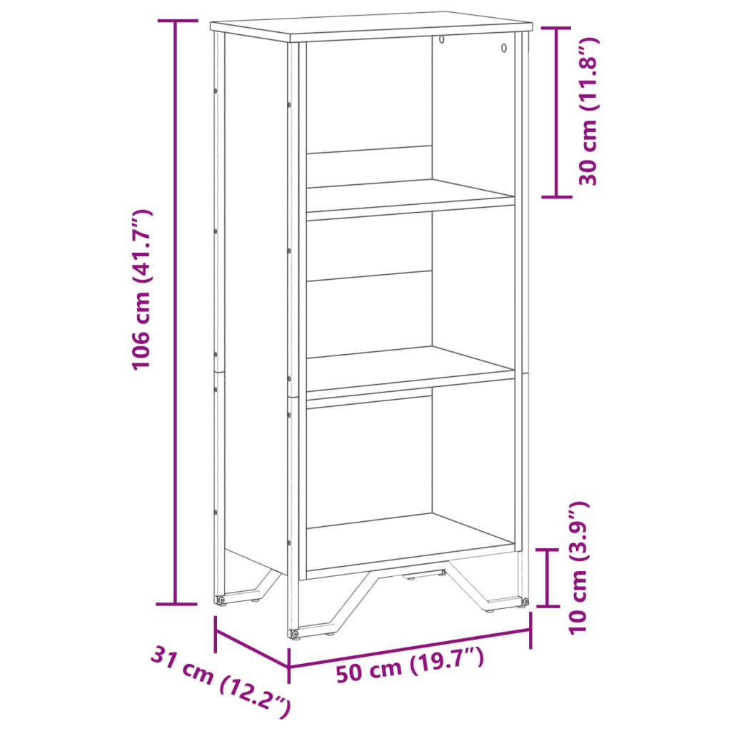 Bücherregal Schwarz 80x31x169 cm Holzwerkstoff