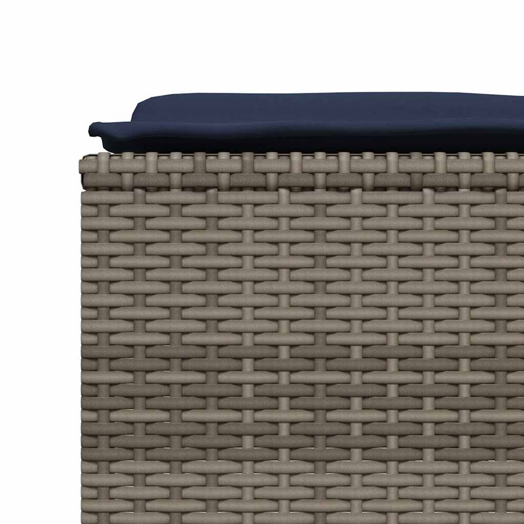 Gartenhocker mit Kissen 4 Stk. Braun Poly Rattan