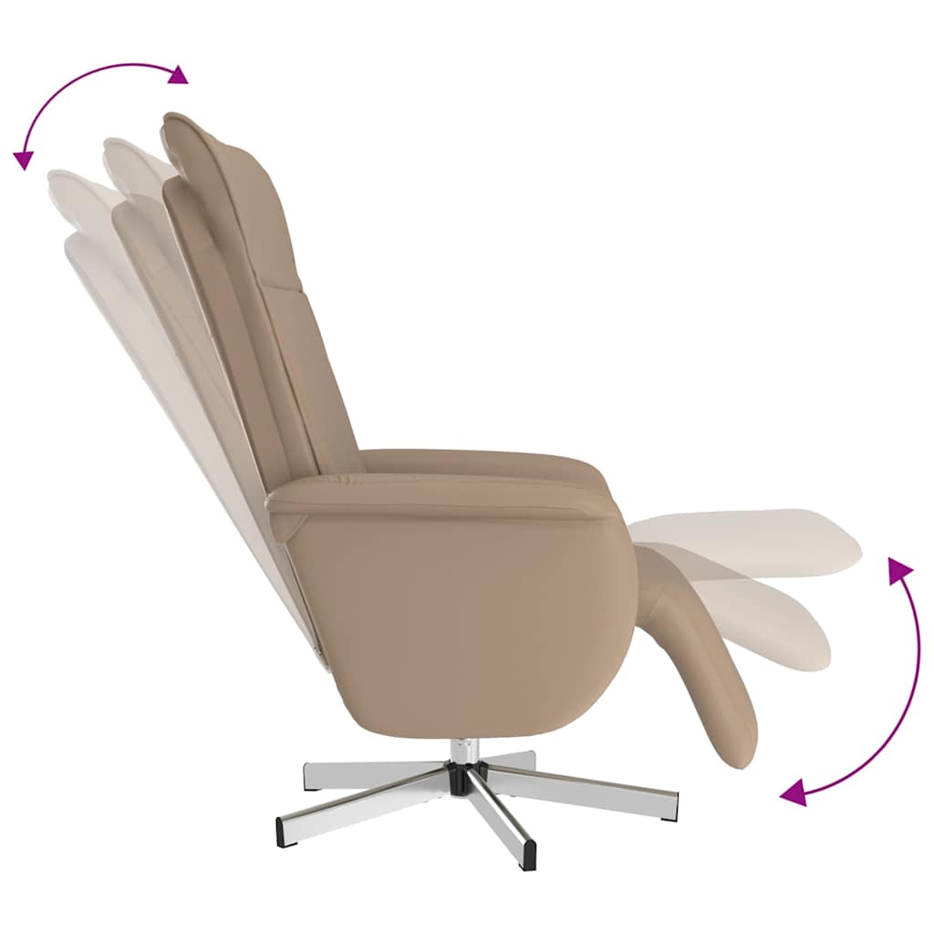 Massagesessel mit Fußteil Creme Kunstleder