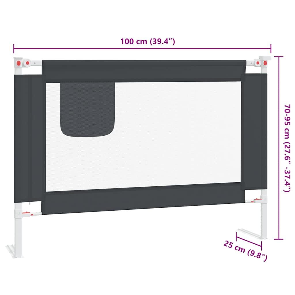 Kleinkind-Bettschutzgitter Grün 90x25 cm Stoff